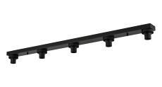 Zenth Satin Black 5 Light E27 Linear Flush Ceiling (FRAME ONLY)