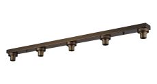Zenth Matt Bronze 5 Light E27 Linear Flush Ceiling (FRAME ONLY)