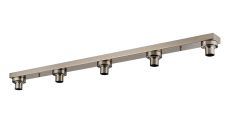 Zenth Satin Nickel 5 Light E27 Linear Flush Ceiling (FRAME ONLY)