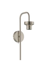 Zenth Satin Nickel Curved 1 Light E27 Switched Wall Light (FRAME ONLY)