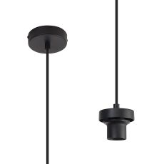 Zenth 10cm Satin Black 1 Light E27 2m Pendant (FRAME ONLY)