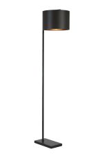 Zenth Floor Lamp, 1 Light E27, Satin Black/Slate 30x20cm Satin Shade