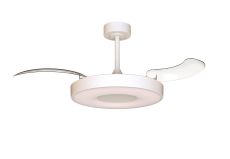 Coin Fan M 49cm 40W LED Dimmable Ceiling With Built-In 30W DC Fan, 3000-5000K Remote, APP, Alexa&Google Voice Control, 6400lm, White