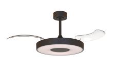 Coin Fan M 49cm 40W LED Dimmable Ceiling With Built-In 30W DC Fan, 3000-5000K Remote, APP, Alexa&Google Voice Control, 6400lm, Black