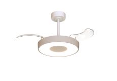 Coin Fan Mini Smart 40cm 36W LED Dimmable Ceiling With Built-In 25W DC Fan, 3000-5000K Remote, APP, Alexa&Google Voice Control, 5710lm, Beige