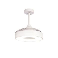 Coin Mini 45W LED Dimmable Ceiling Light With Built-In 25W DC Reversible Fan, Remote & APP Control, White, 2500lm, 5yrs Warranty