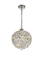 Coniston Pendant, 3 Light E14, Polished Chrome/Crystal