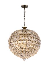 Coniston Pendant, 9 Light E14, Antique Brass/Crystal Item Weight: 20kg