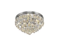 Coniston Flush Ceiling, 3 Light E14, Polished Chrome/Crystal