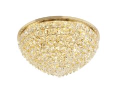 Coniston Flush Ceiling, 12 Light E14, French Gold/Crystal Item Weight: 24.3kg