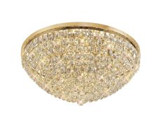 Coniston Flush Ceiling, 15 Light E14, French Gold/Crystal Item Weight: 35.4kg