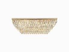 Coniston Linear Flush Ceiling, 11 Light E14, French Gold/Crystal Item Weight: 21.8kg