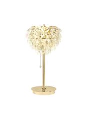 Coniston Crystal Table Lamp, 2 Light E14, French Gold