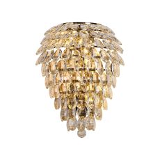 Coniston Tall Wall Lamp, 4 Light E14, French Gold/Crystal
