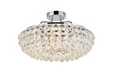 Coniston 48cm Semi Flush Ring Ceiling, 4 Light E14, Polished Chrome/Crystal