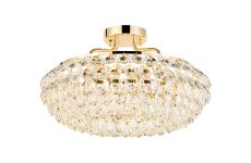 Coniston 48cm Semi Flush Ring Ceiling, 4 Light E14, French Gold/Crystal