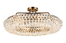 Coniston 80cm Semi Flush Ring Ceiling, 8 Light E14, Antique Brass/Crystal Item Weight: 20kg