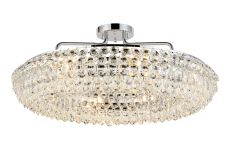 Coniston 80cm Semi Flush Ring Ceiling, 8 Light E14, Polished Chrome/Crystal Item Weight: 20kg