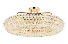 Coniston 80cm Semi Flush Ring Ceiling, 8 Light E14, French Gold/Crystal Item Weight: 20kg