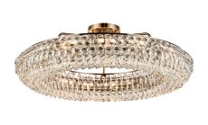 Coniston 95cm Semi Flush Ring Ceiling, 15 Light E14, Antique Brass/Crystal Item Weight: 24kg