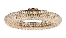 Coniston 1.1m Semi Flush Ring Ceiling, 18 Light E14, Antique Brass/Crystal Item Weight: 31kg