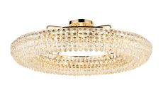 Coniston 1.1m Semi Flush Ring Ceiling, 18 Light E14, French Gold/Crystal Item Weight: 31kg