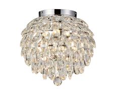 Coniston IP 35cm Ceiling, 5 Light G9, IP44, Polished Chrome/Crystal