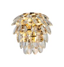 Coniston IP Wall Lamp, 2 Light G9, IP44, French Gold/Crystal