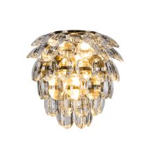 Coniston IP Wall Lamp, 2 Light G9, IP44, Antique Brass/Crystal