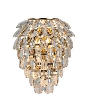 Coniston IP Wall Lamp, 4 Light G9, IP44, French Gold/Crystal