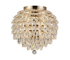 Coniston IP 45cm Ceiling, 8 Light G9, IP44, French Gold/Crystal