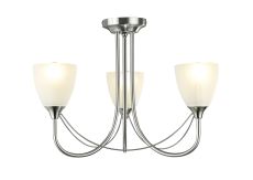 Cooper Ceiling 3 Light E14 Satin Nickel/Opal Glass