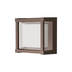 Creek Square Open Frame Ceiling/Wall Light, 15W LED, CCT Switchable 2700/3300/4000K, 1200lm, IP65, Rust Brown, 3yrs Warranty