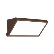 Creek Rectangular Angled Wall Light, 20W LED, CCT Switchable 2700/3300/4000K, 1600lm, IP65, Rust Brown, 3yrs Warranty