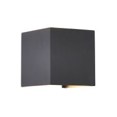 Davos Square Wall Lamp, 2 x 6W LED, 4000K, 1100lm, IP54, Dark Grey, 3yrs Warranty