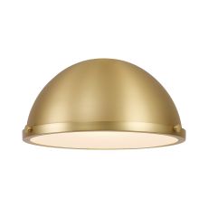 Peninaro Round 31cm Satin Gold Metal Shade (A), With Frosted Glass Diffuser And Trim