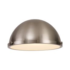 Peninaro Round 31cm Satin Nickel Metal Shade (A), With Frosted Glass Diffuser And Trim
