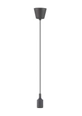 Dreifa 1.5m Suspension Kit 1 Light Black,90mm Plastic Base and Silicon Lampholder Cover, E27 Max 20W, c/w Ceiling Bracket (Maximum Load 1.5kg)