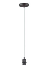 Dreifa 1.5m Suspension Kit 1 Light Black/Black Cable, E27 Max 20W, c/w Ceiling Bracket (Maximum Load 1.5kg)