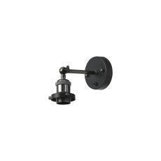Dreifa Switched Wall Light, 1 x E27, Black/Black Chrome