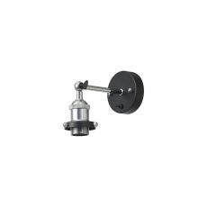 Dreifa Switched Wall Light, 1 x E27, Black/Polished Chrome