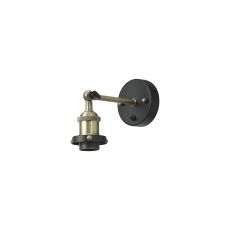 Dreifa Switched Wall Light, 1 x E27, Black/Antique Brass