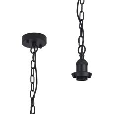 Dreifa Curved Single Pendant (FRAME ONLY), 1 x E27, Satin Black (Maximum Load 5kg)
