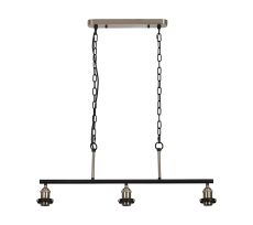 Dreifa Curved Linear Pendant (FRAME ONLY), 3 x E27, Satin Nickel/Black