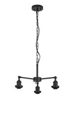 Dreifa Curved Round Pendant (FRAME ONLY), 3 x E27, Satin Black