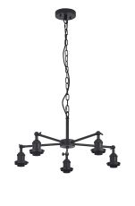 Dreifa Curved Round Pendant (FRAME ONLY), 5 x E27, Satin Black