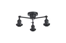 Dreifa Curved Round Ceiling (FRAME ONLY), 3 x E27, Satin Black