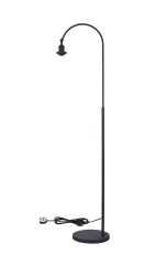 Dreifa Curved Over Arm Floor Lamp Without Shade, 1 x E27, Satin Black