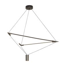 Electra Large Pendant 7W + 25W LED, 3000K, 2500lm, Black/Black Chrome/White Acrylic, 3yrs Warranty