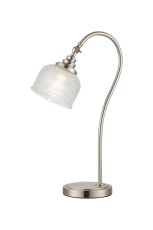 Arvo Table Lamp 1 Light E27 Satin Nickel/Clear Glass
